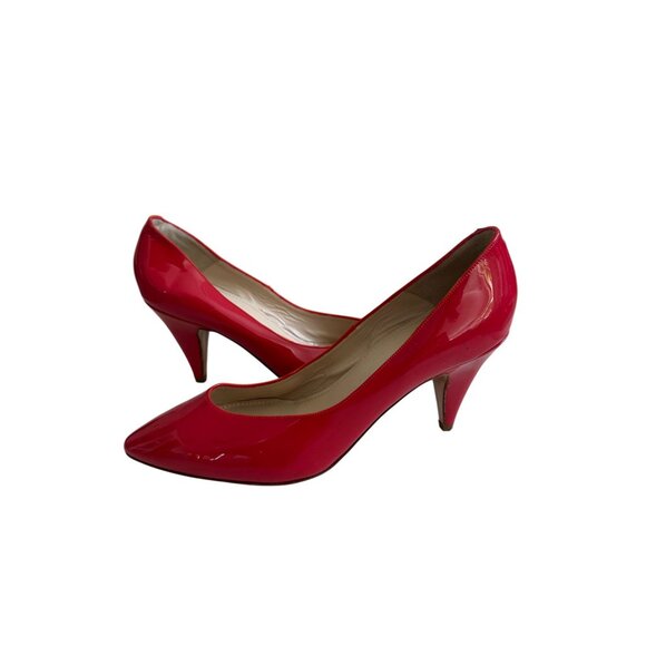 MANSUR GAVRIEL Red Patent Leather Kitten Heels Size 40 / 10 - Picture 5 of 10